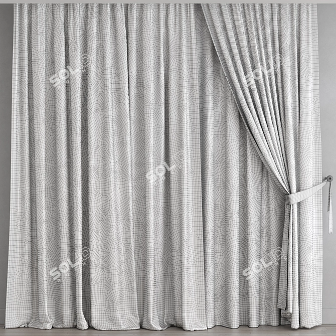 Cotton Curtain 219 3D model image 3