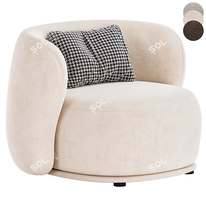 Contemporary Armchair by Meridiani 3D model image 2