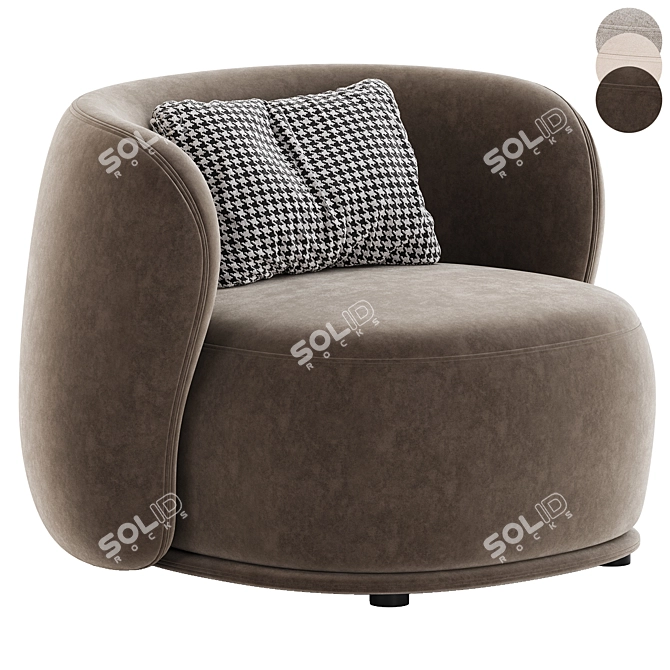 Contemporary Armchair by Meridiani 3D model image 3