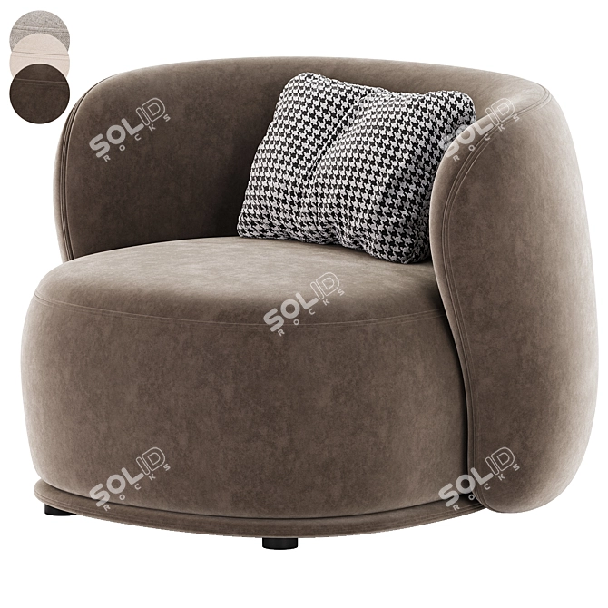 Contemporary Armchair by Meridiani 3D model image 4