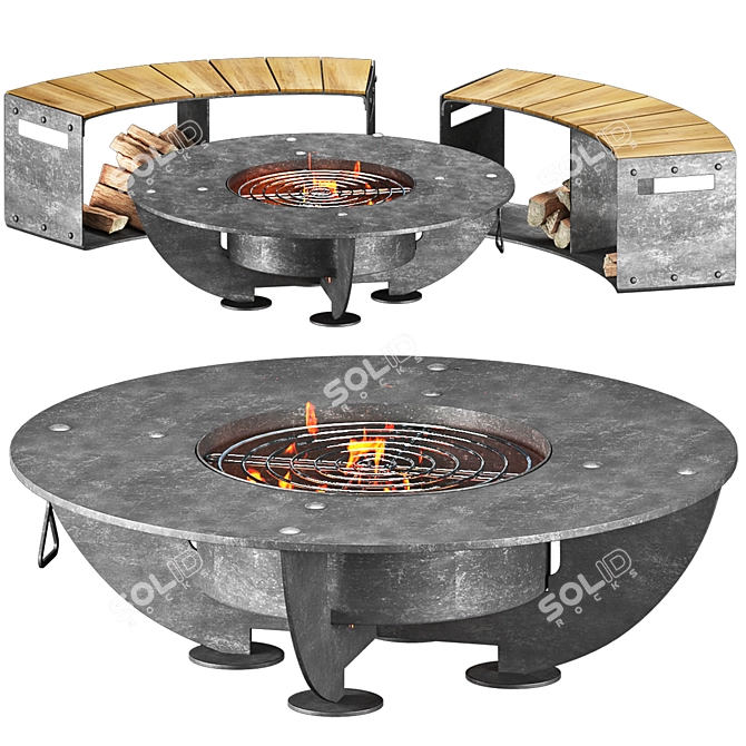 Corona Outdoor Fireplace 3D Model 3D model image 4