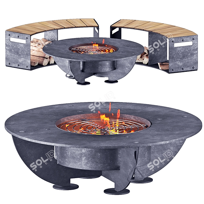 Corona Outdoor Fireplace 3D Model 3D model image 7