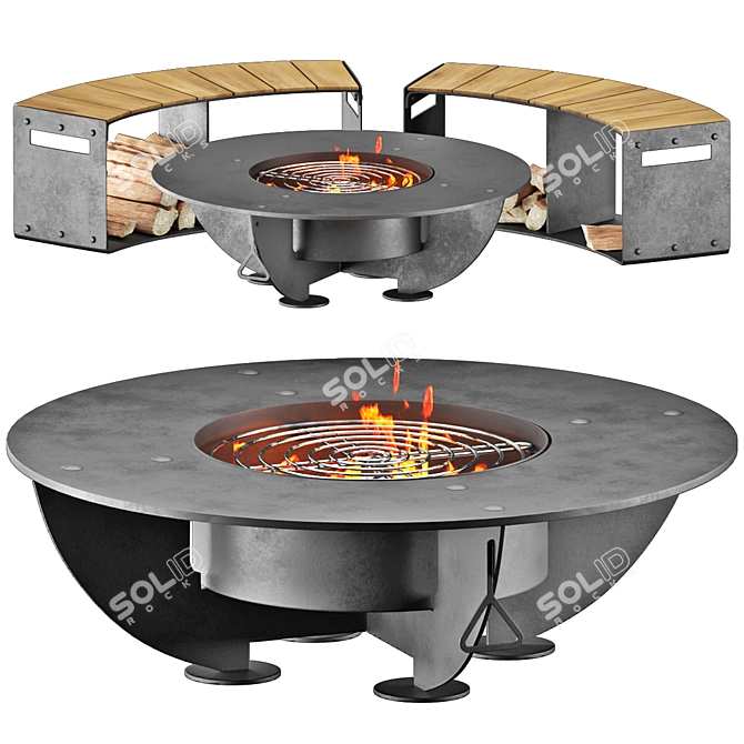 Corona Outdoor Fireplace 3D Model 3D model image 9