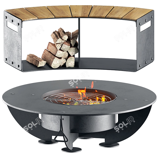 Corona Outdoor Fireplace 3D Model 3D model image 10