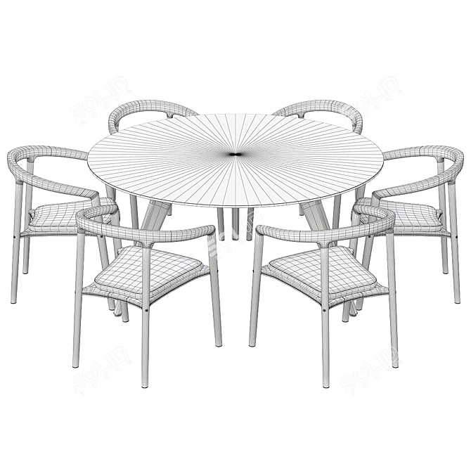 Manutti Torsa Table & Solid Armchair 3D model image 3