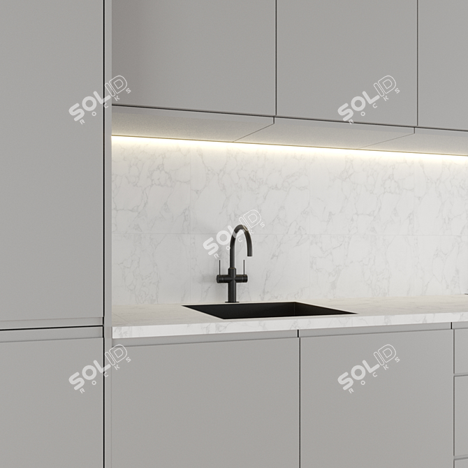 Lava Grey Kitchen Infinity Range 3D model image 2