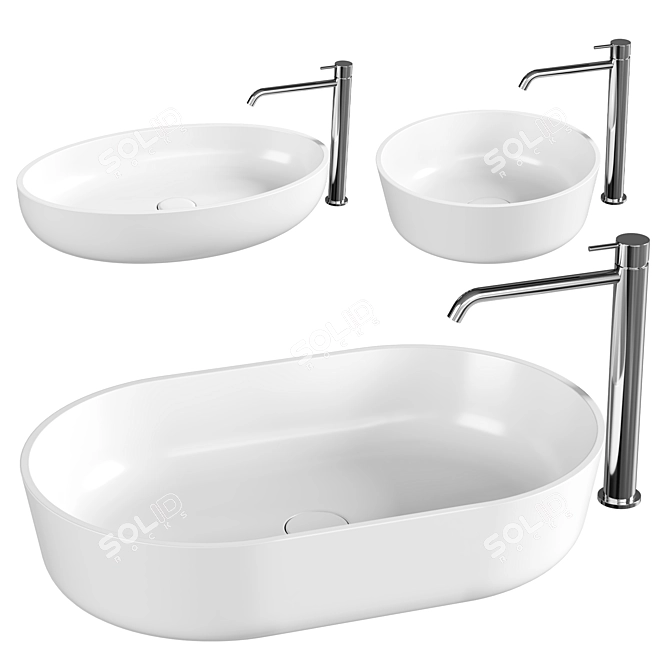 Sleek Round Basin Design 3D model image 1