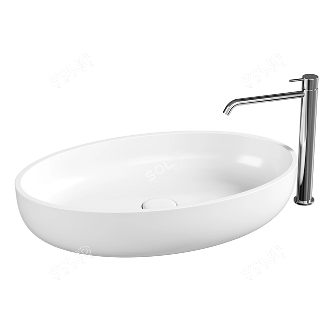 Sleek Round Basin Design 3D model image 3