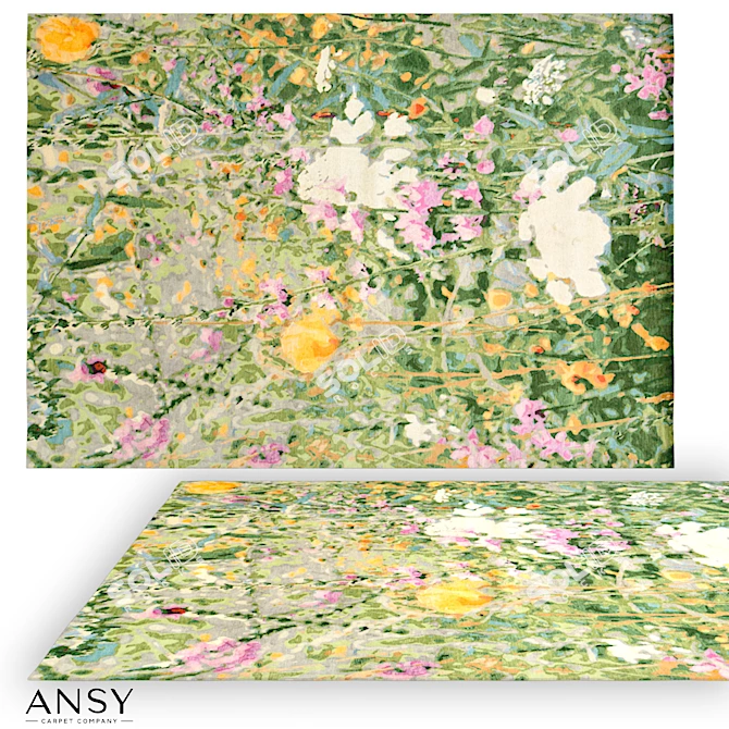 Handmade ANSY Wildflowers Spring Carpet 3D model image 1