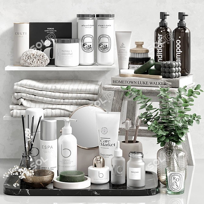 Bathroom Accessories 3D Models Set 3D model image 1