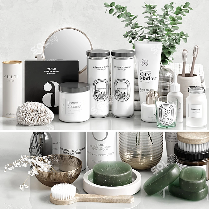 Bathroom Accessories 3D Models Set 3D model image 4