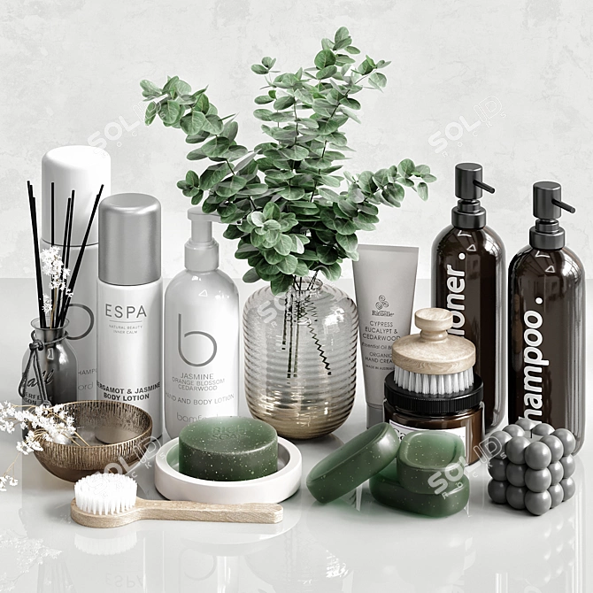 Bathroom Accessories 3D Models Set 3D model image 5