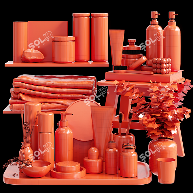 Bathroom Accessories 3D Models Set 3D model image 7