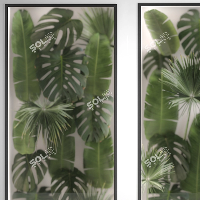 Tropical Botanical Wall Decor 3D model image 2