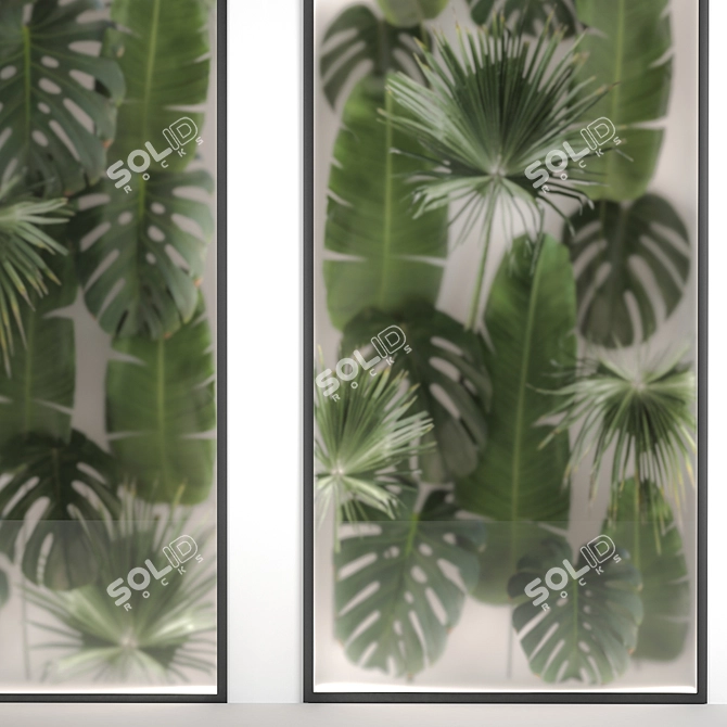 Tropical Botanical Wall Decor 3D model image 4