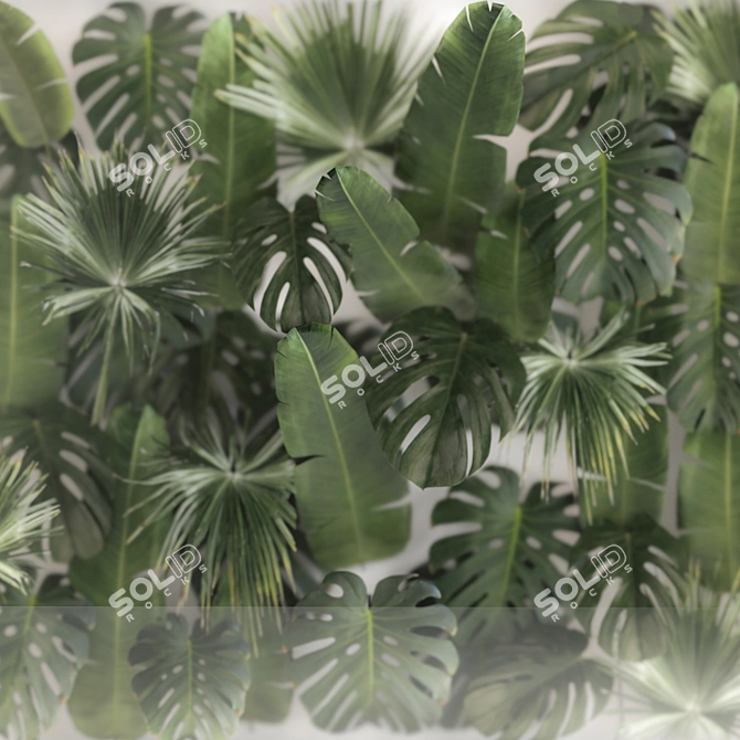 Tropical Greenery Wall Panel 3D model image 5