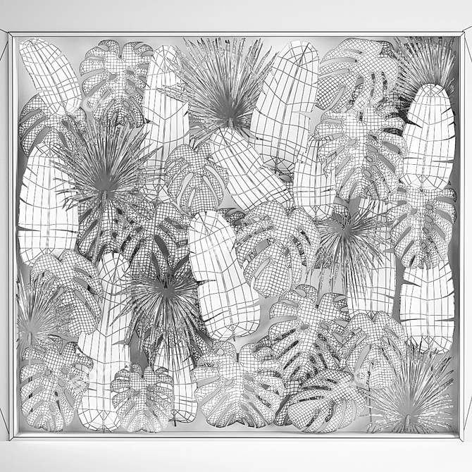 Tropical Greenery Wall Panel 3D model image 6