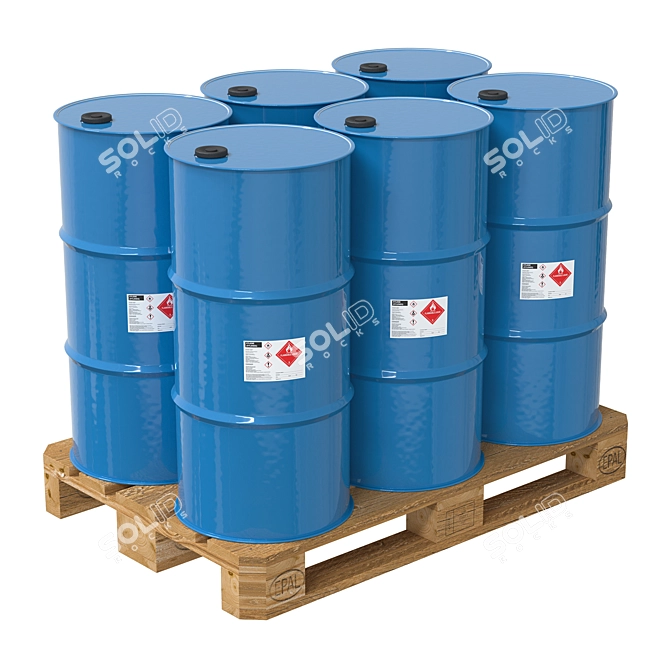 Cargo Pallet Set with Trolley 3D model image 3