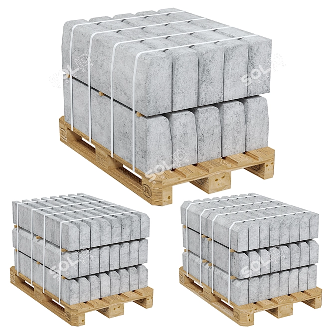 Cargo Pallet Set with Trolley 3D model image 5
