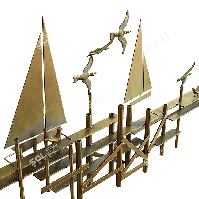 Curtis Jere Sailboats Wall Sculpture 3D model image 2