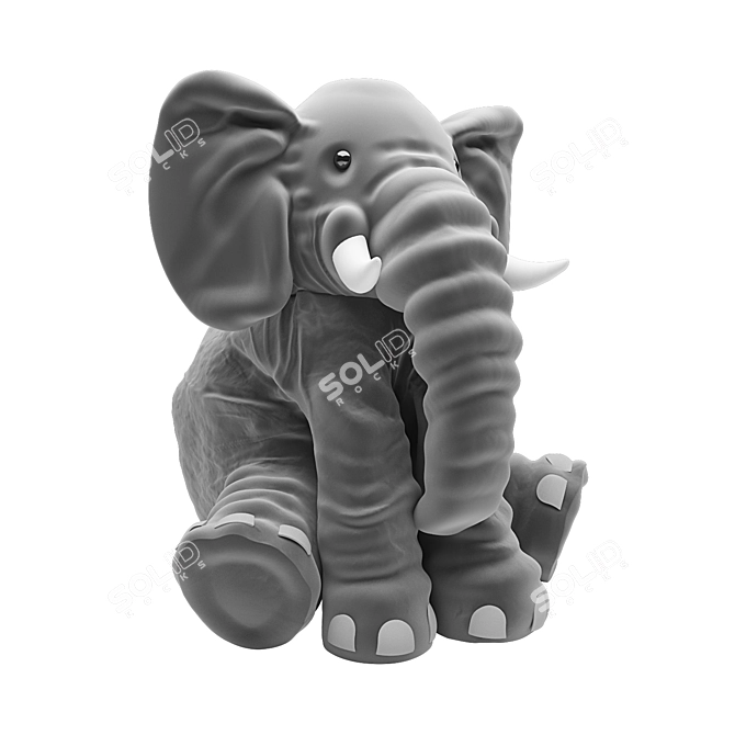 Cozy Elephant Plush Cushion 3D model image 2