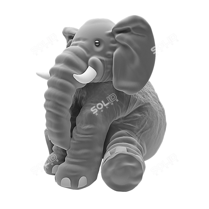 Cozy Elephant Plush Cushion 3D model image 3