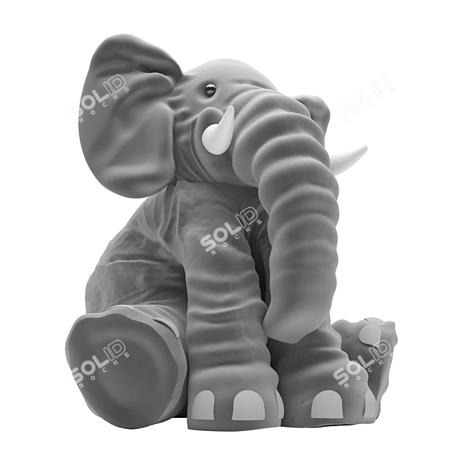 Cozy Elephant Plush Cushion 3D model image 6