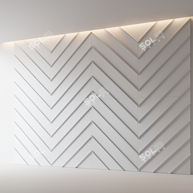 Decorative 3D Relief Wall Panel 3D model image 3