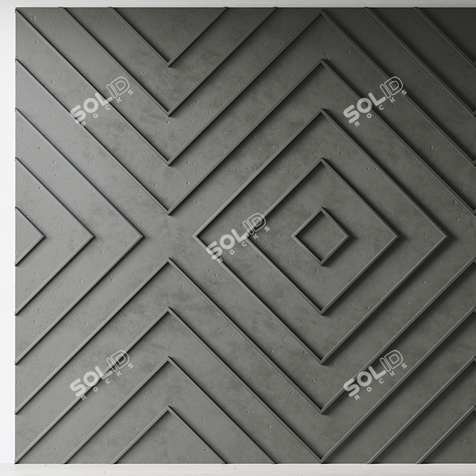 Decorative Relief Wall Panel 3D model image 1