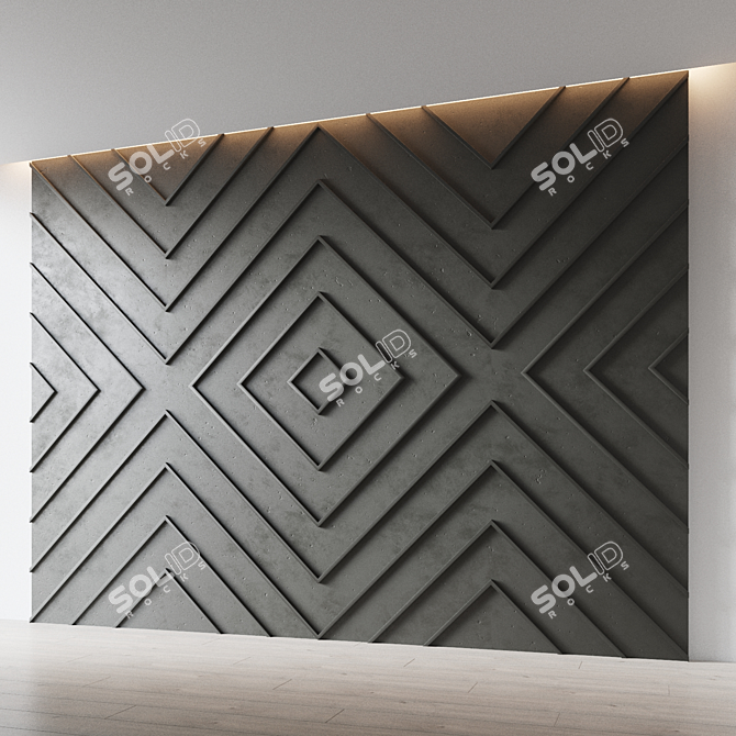Decorative Relief Wall Panel 3D model image 2