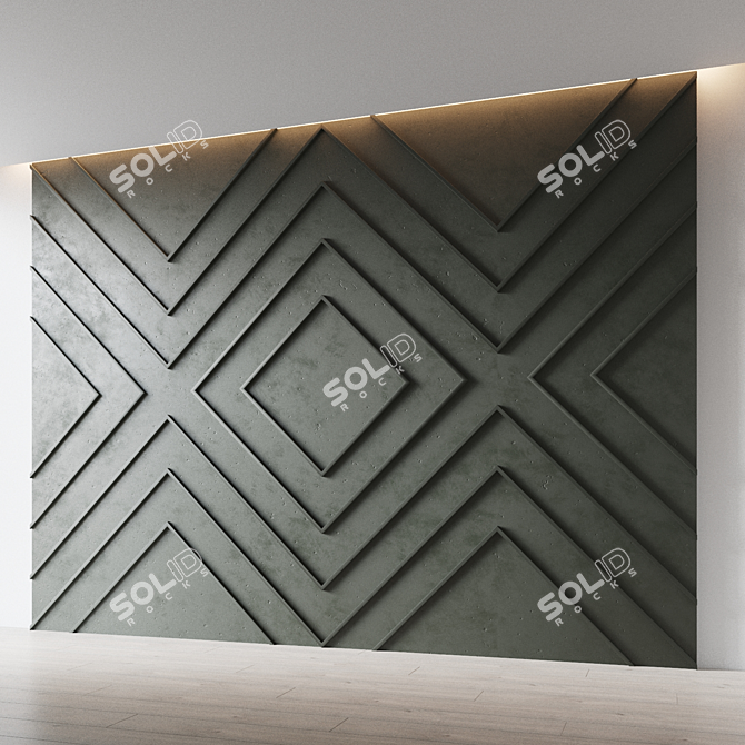 Decorative Relief Wall Panel 3D model image 2