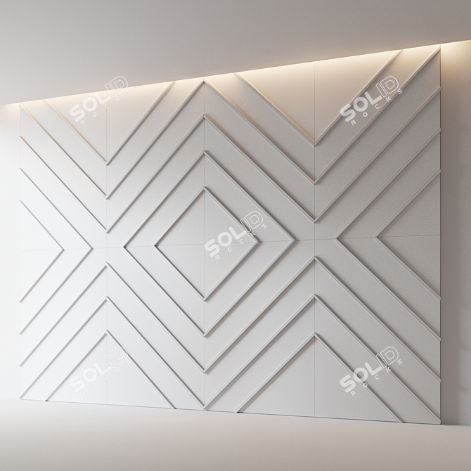 Decorative Relief Wall Panel 3D model image 3