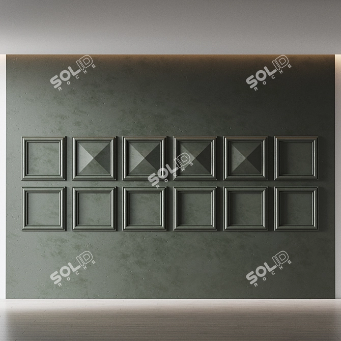 Decorative Relief Wall Panel 3D model image 2
