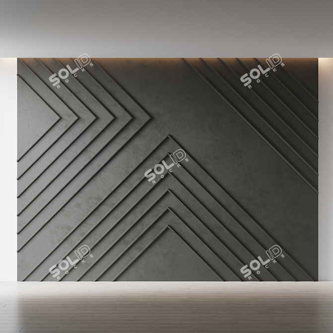 Decorative Relief Wall Panel 3D model image 2