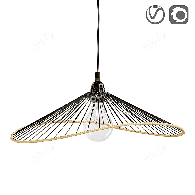 Alara Black Metal Pendant Light 3D model image 1