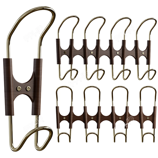 Nature-Inspired Wall Hook 3D model image 1