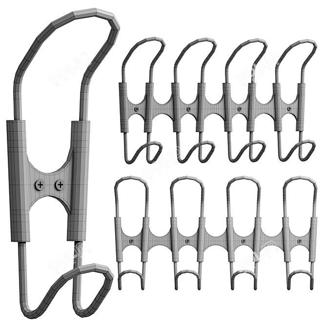 Nature-Inspired Wall Hook 3D model image 3