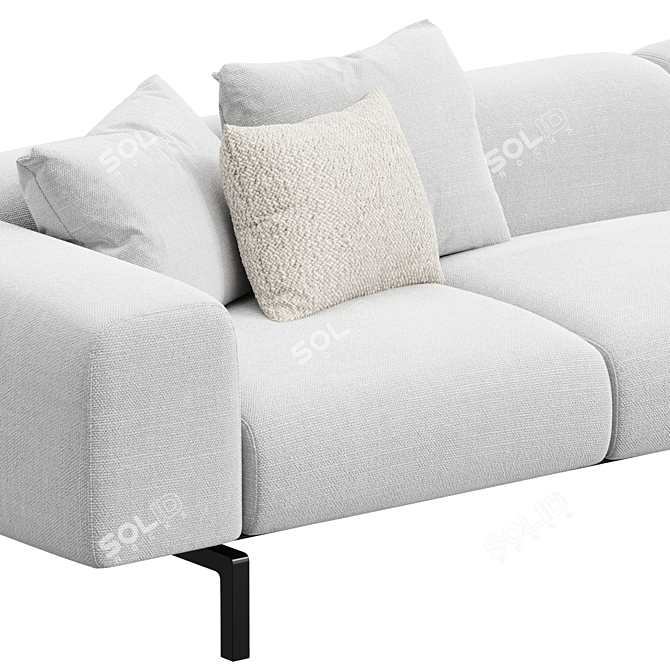 Elegant Kartell Largo Velvet Sofa 3D model image 5