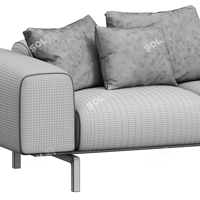 Elegant Kartell Largo Velvet Sofa 3D model image 6