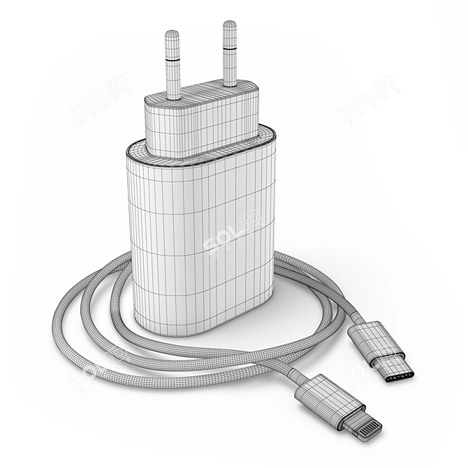  Apple iPhone Charger, Fast Charging 3D model image 2