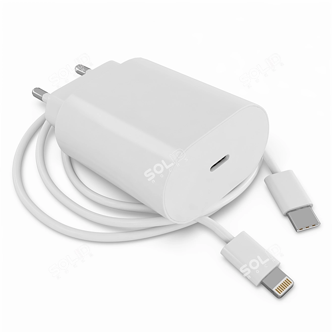  Apple iPhone Charger, Fast Charging 3D model image 3