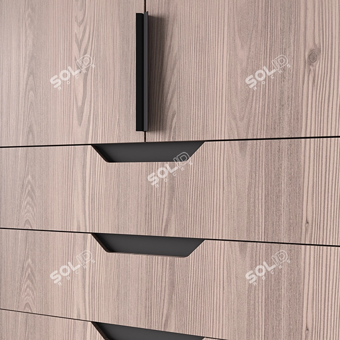 Adjustable Modern Wardrobe Furniture 3D model image 5