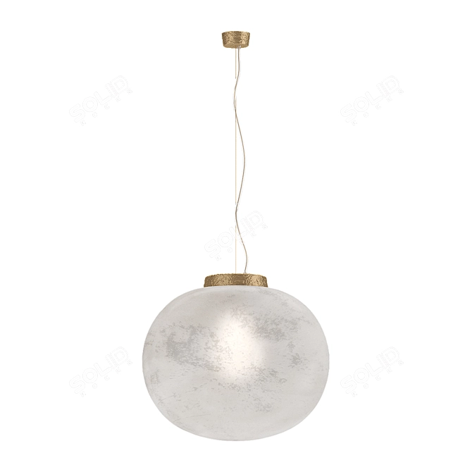 Alabaster Murano Glass Pendant Light 3D model image 2