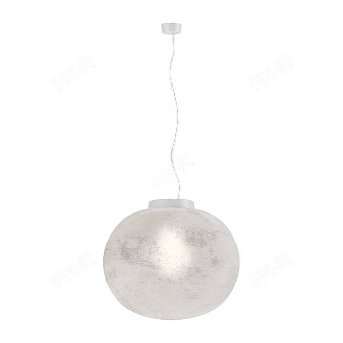 Alabaster Murano Glass Pendant Light 3D model image 3