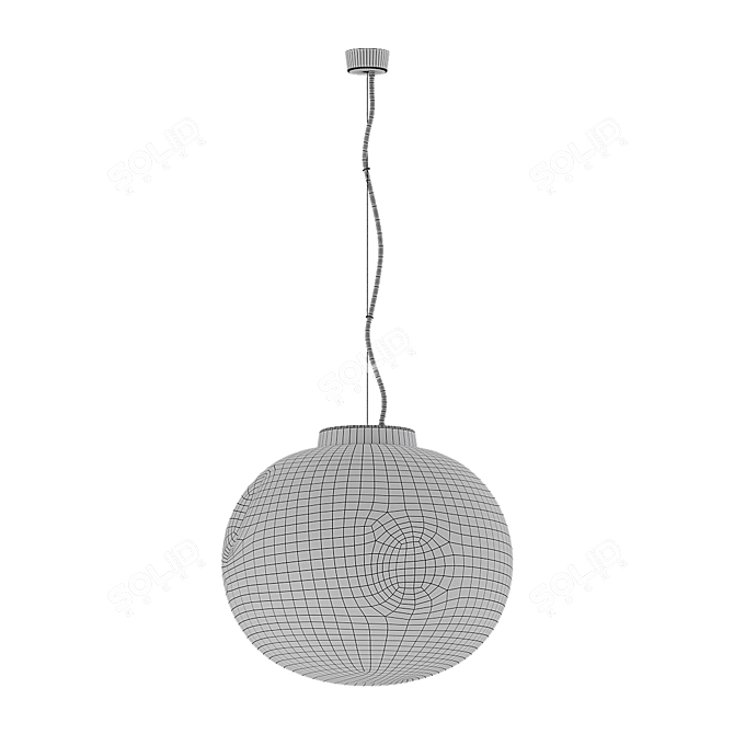 Alabaster Murano Glass Pendant Light 3D model image 4