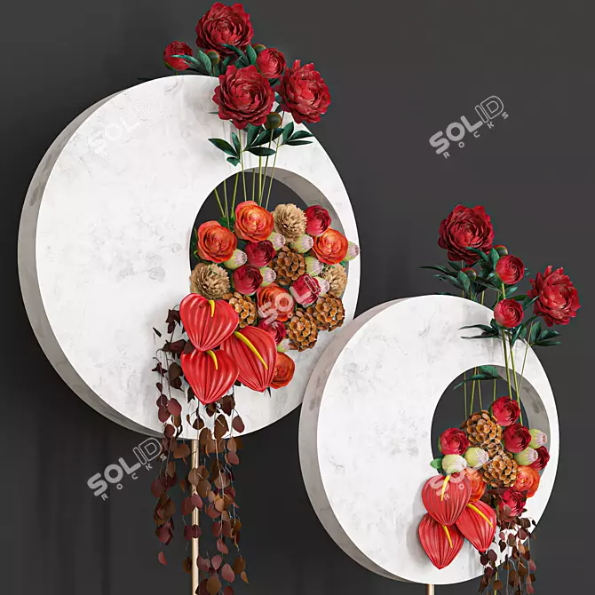  Interior Design Flowers Set 3D model image 2