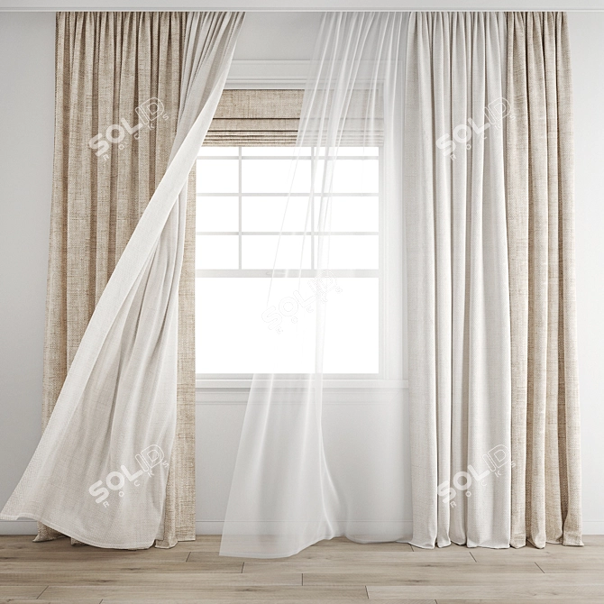 Poly Curtain Model Set 3D 3D model image 1