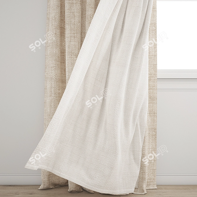 Poly Curtain Model Set 3D 3D model image 2