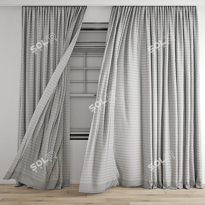 Poly Curtain Model Set 3D 3D model image 3