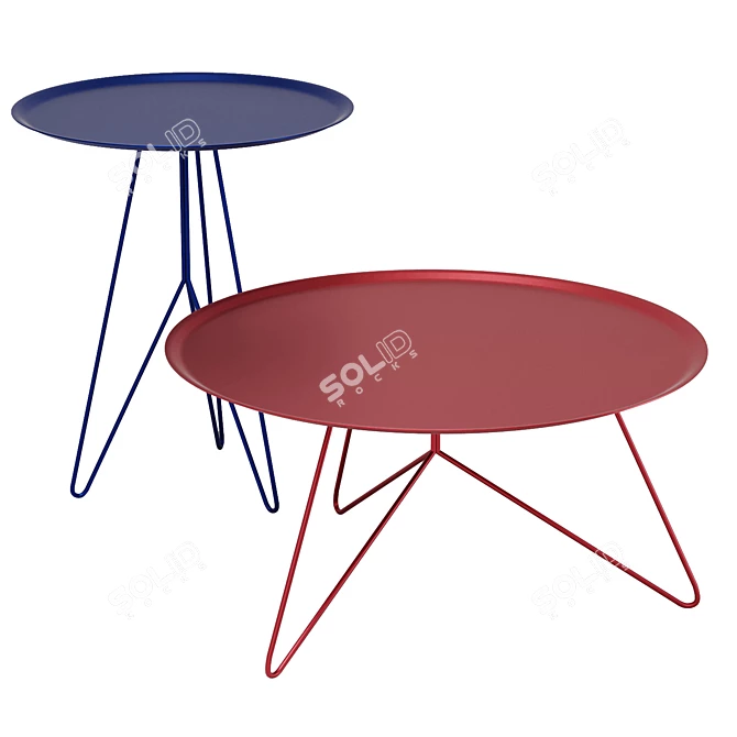  Italian Design Coffee Table SET 3D model image 1